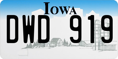 IA license plate DWD919
