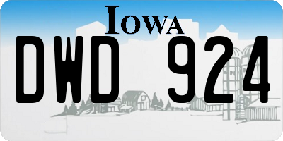 IA license plate DWD924