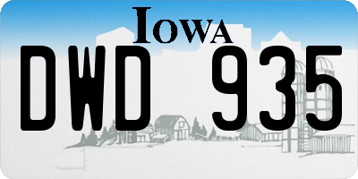 IA license plate DWD935