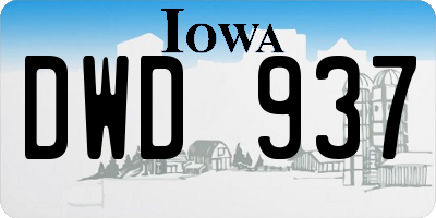 IA license plate DWD937