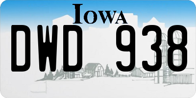 IA license plate DWD938