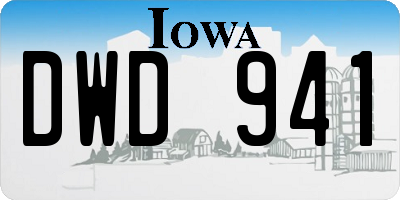 IA license plate DWD941