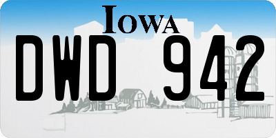 IA license plate DWD942