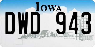 IA license plate DWD943