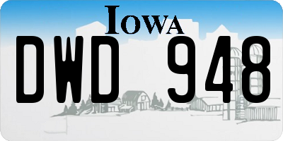 IA license plate DWD948