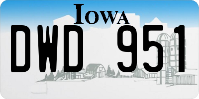 IA license plate DWD951