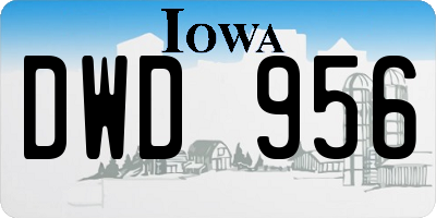 IA license plate DWD956