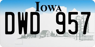 IA license plate DWD957