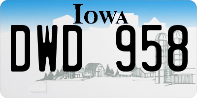 IA license plate DWD958