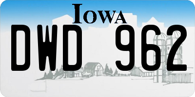 IA license plate DWD962