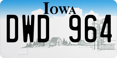 IA license plate DWD964