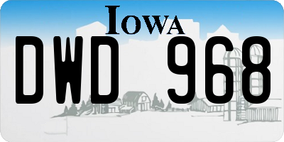 IA license plate DWD968
