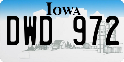 IA license plate DWD972