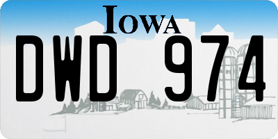 IA license plate DWD974
