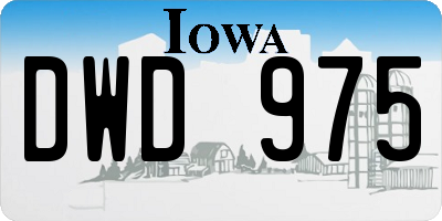 IA license plate DWD975