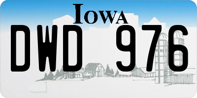 IA license plate DWD976