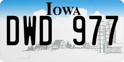 IA license plate DWD977