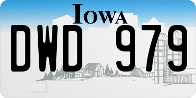 IA license plate DWD979