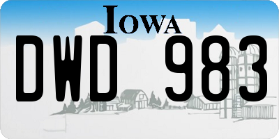 IA license plate DWD983