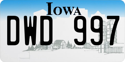 IA license plate DWD997