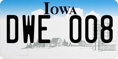 IA license plate DWE008