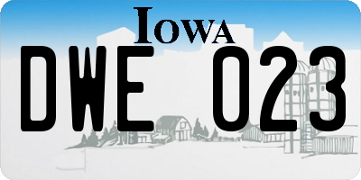 IA license plate DWE023