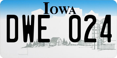 IA license plate DWE024
