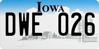 IA license plate DWE026