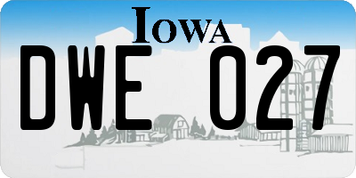 IA license plate DWE027