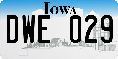 IA license plate DWE029