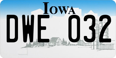 IA license plate DWE032