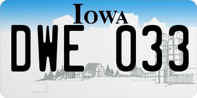 IA license plate DWE033