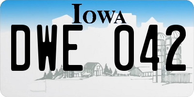 IA license plate DWE042