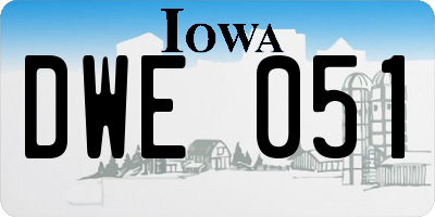 IA license plate DWE051