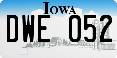 IA license plate DWE052