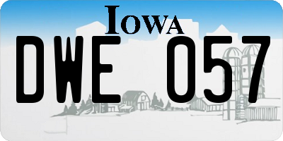 IA license plate DWE057