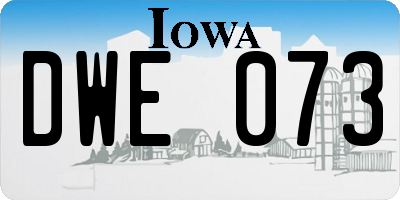 IA license plate DWE073