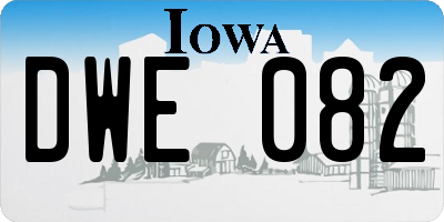 IA license plate DWE082