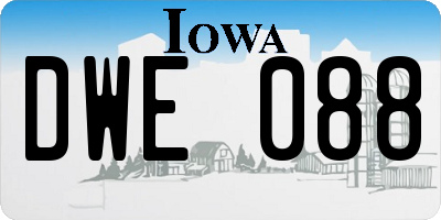 IA license plate DWE088