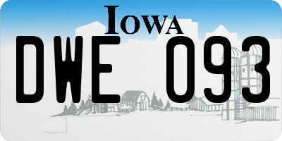 IA license plate DWE093