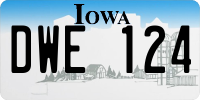 IA license plate DWE124