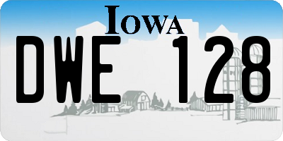 IA license plate DWE128