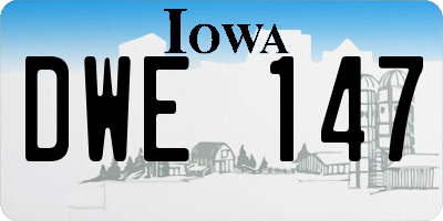 IA license plate DWE147
