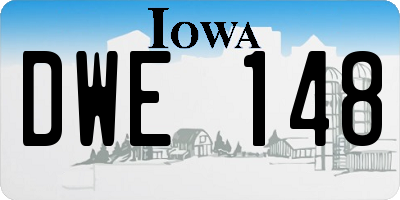 IA license plate DWE148