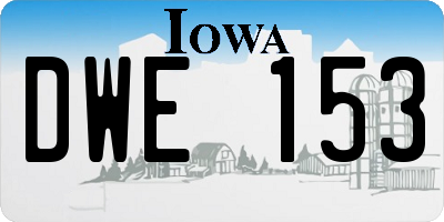 IA license plate DWE153