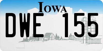 IA license plate DWE155