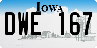 IA license plate DWE167