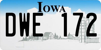 IA license plate DWE172