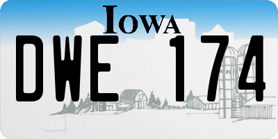 IA license plate DWE174