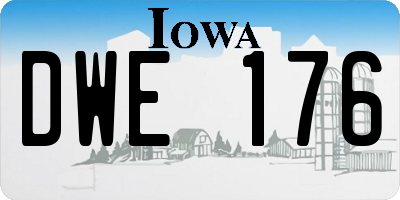 IA license plate DWE176